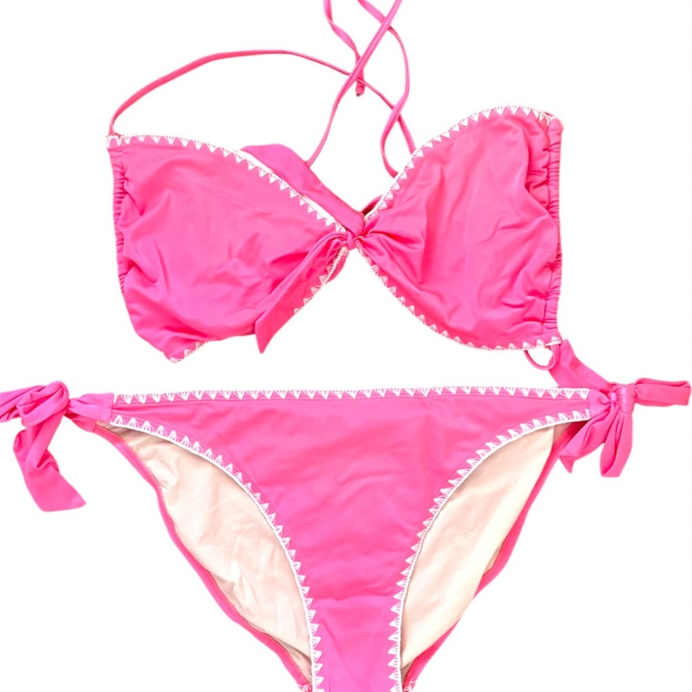 Swimsuits for All Ashley Graham | Pink Sahara Side Tie Pink Bikini | 16-18 - Picture 6 of 9